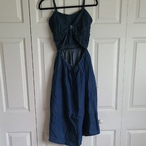 Elegant Blue Sleeveless Dress